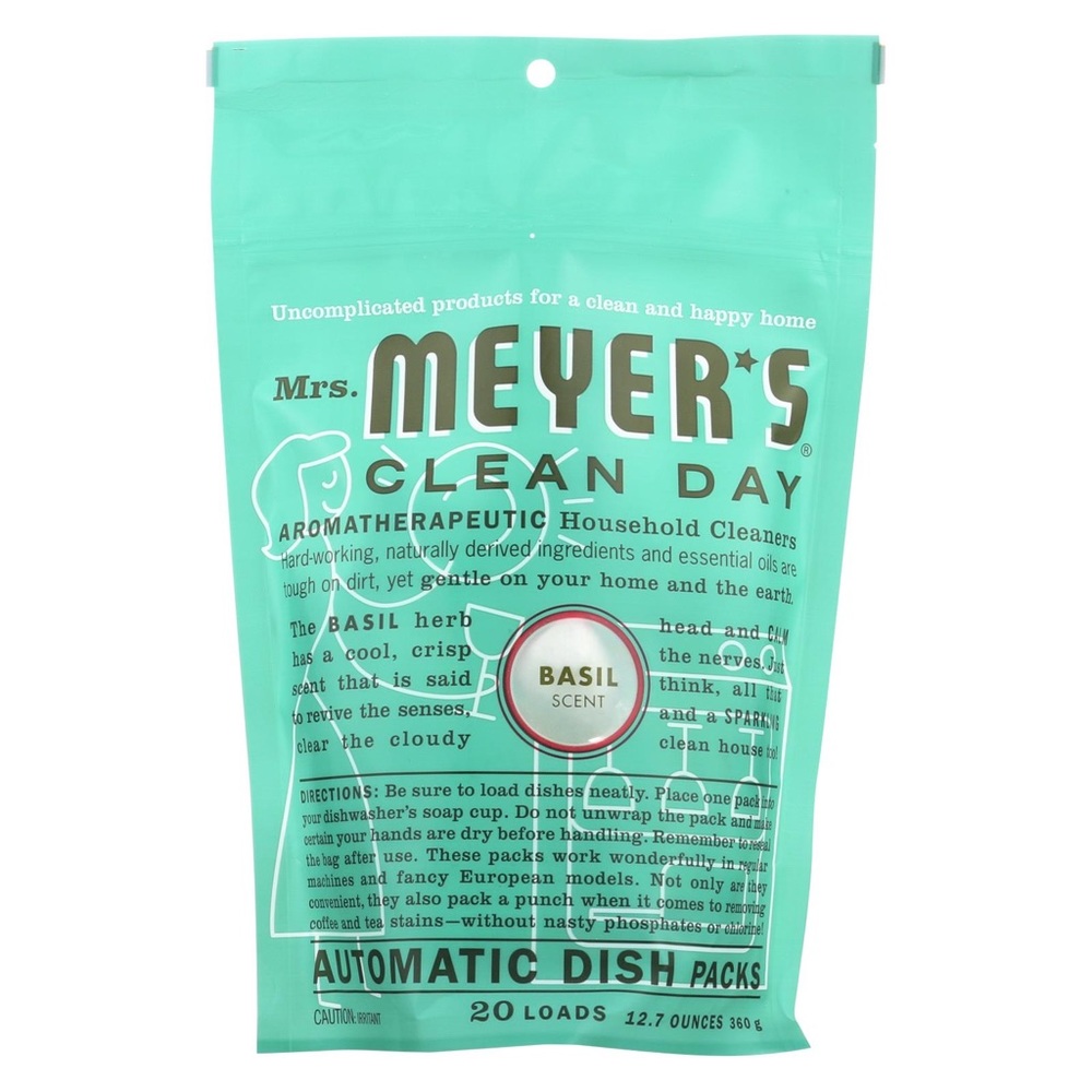 Mrs Meyer’s Automatic Dish Packs Basil 12.7oz Retail $15.99